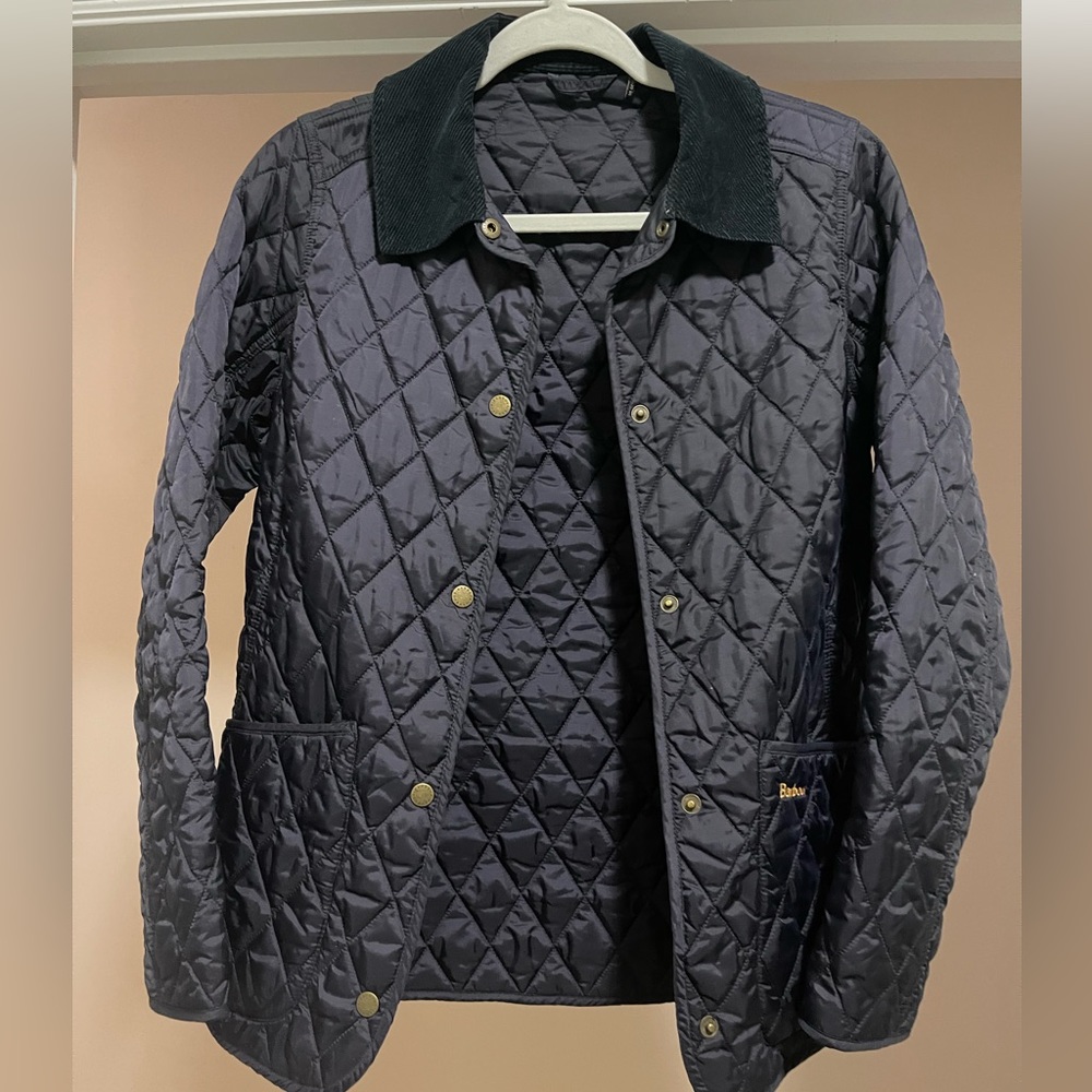 Barbour Navy Jacket. US size 6. Excellent used condition!